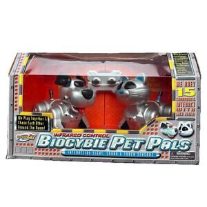 Vintage Geospace Biocybie Pet Pals 1 Cat 1 Dog Interactive Robot RARE 2000 NIB